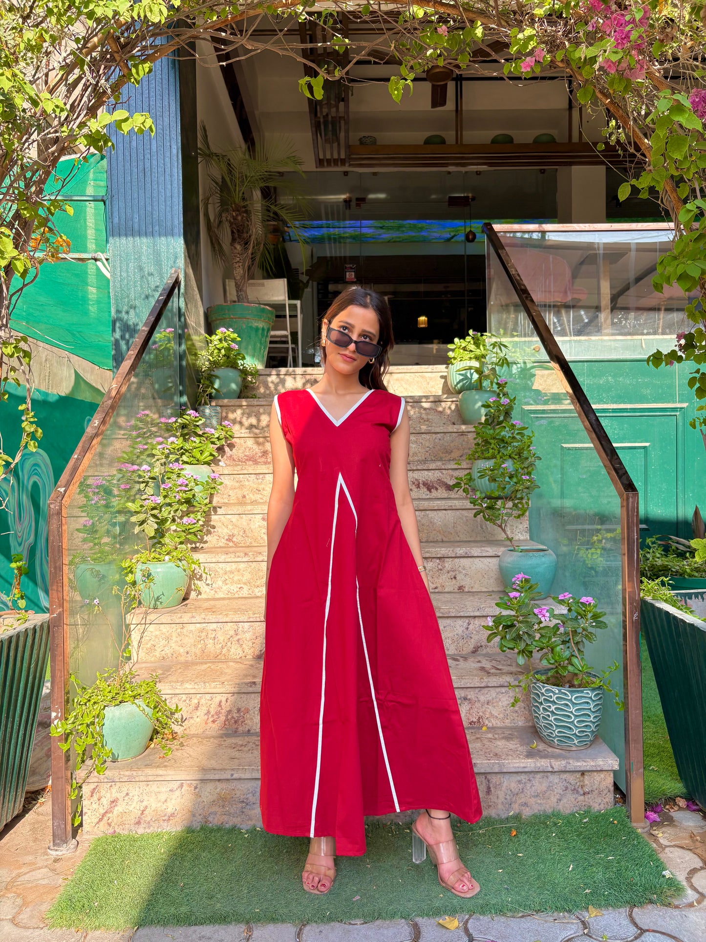 Crimson Stripe Dress