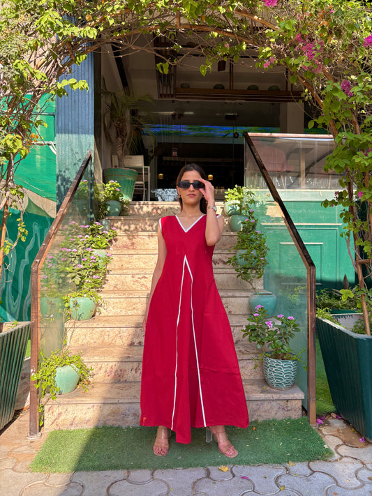 Crimson Stripe Dress