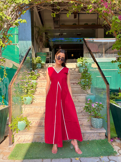 Crimson Stripe Dress
