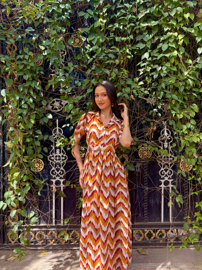 Rust Ripple Dress