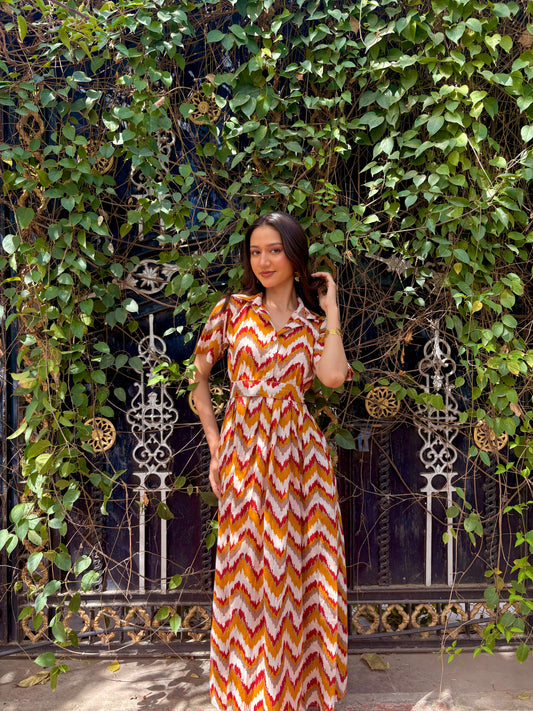 Rust Ripple Dress