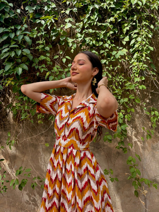 Rust Ripple Dress