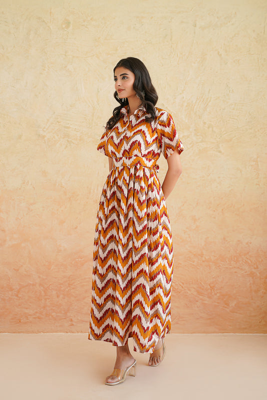 Rust Ripple Dress