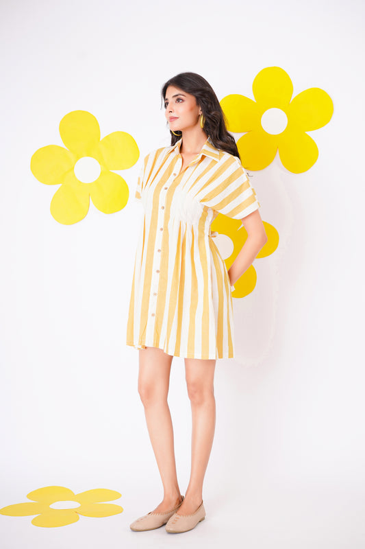 Sand Stripe Bloom Dress