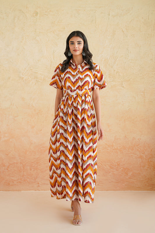 Rust Ripple Dress