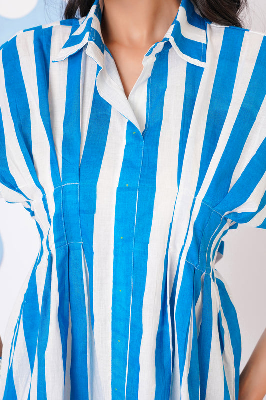 Blue Stripe Bloom Dress