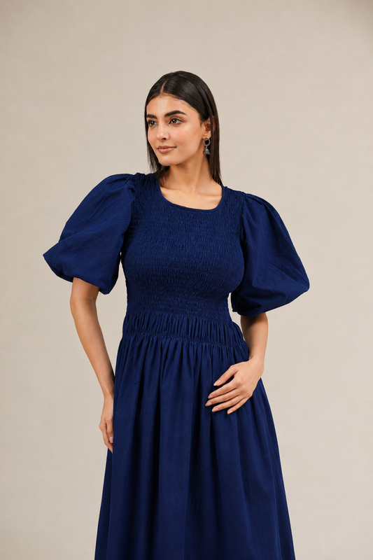 Navy Petal Dress