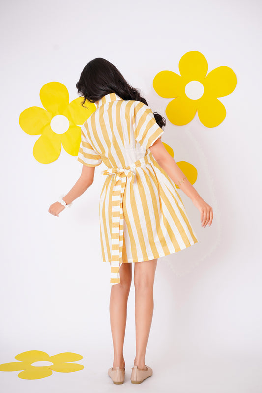 Sand Stripe Bloom Dress
