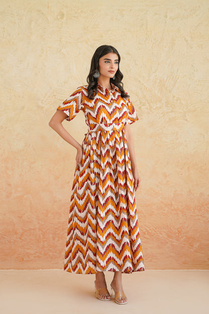 Rust Ripple Dress