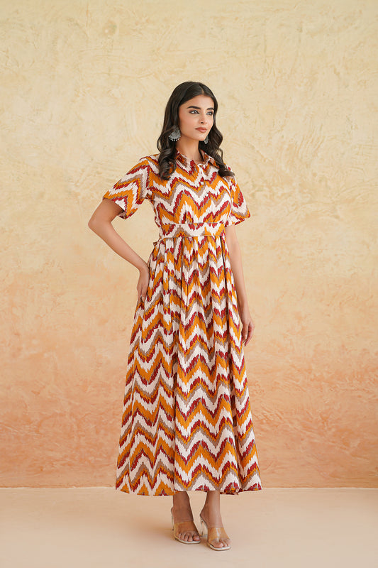Rust Ripple Dress