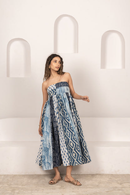 Indigo Waves Dress